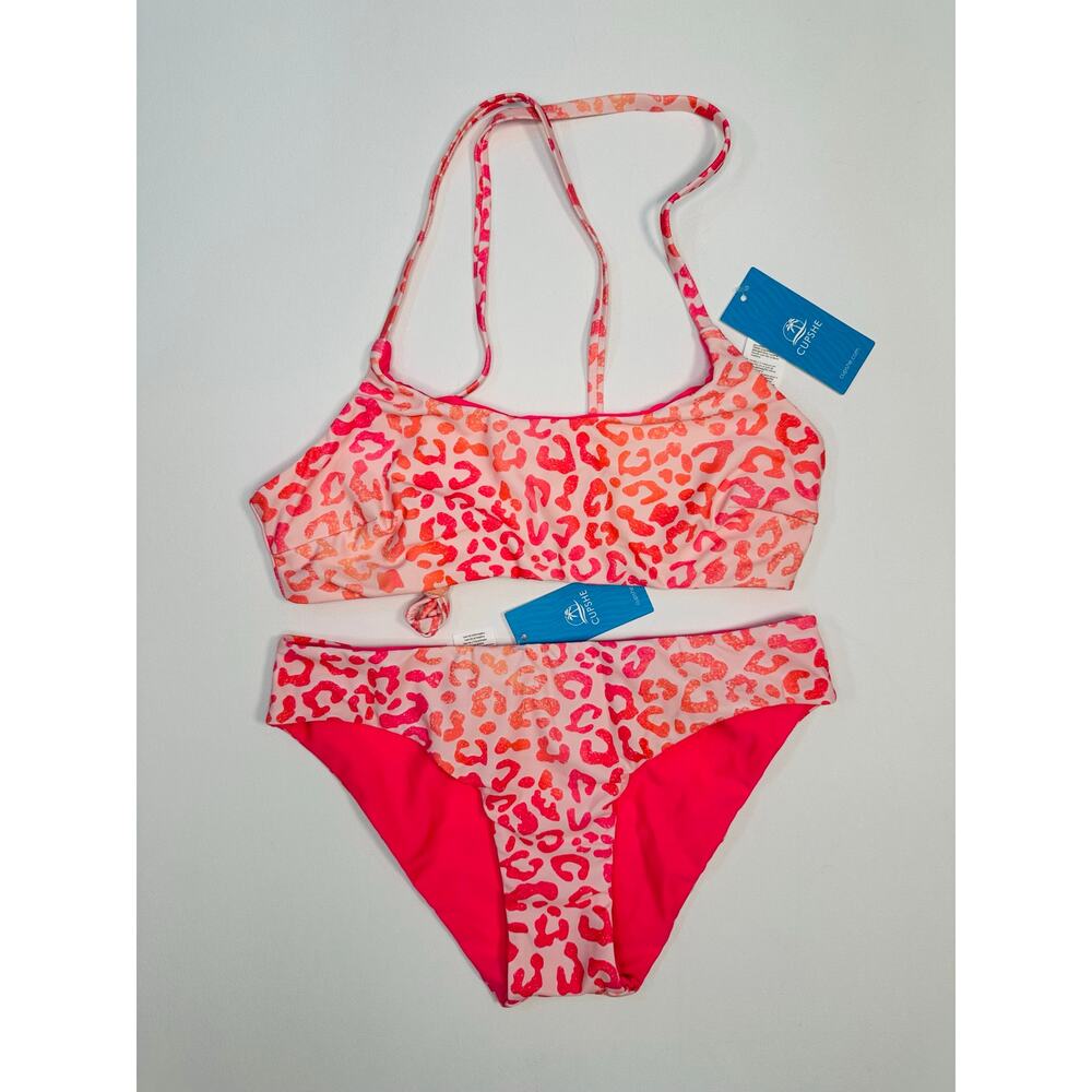 Cupshe Reversible Two Piece Pink Leopard Bikini